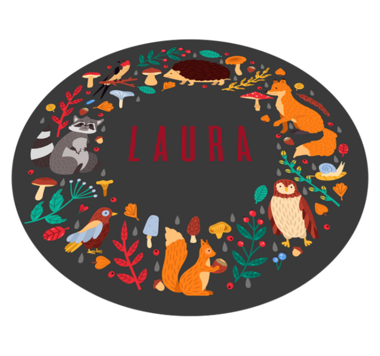 Alfombra vinílica bebé bosque personalizado - TenVinilo