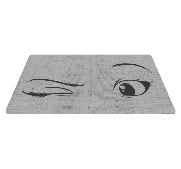 Alfombra vinílica juvenil dibujo de eyeliner artístico - TenVinilo