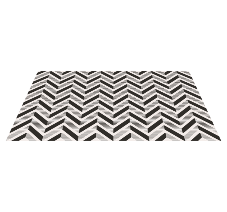 Alfombra pvc cocina geométrica zig zag bicolor - TenVinilo