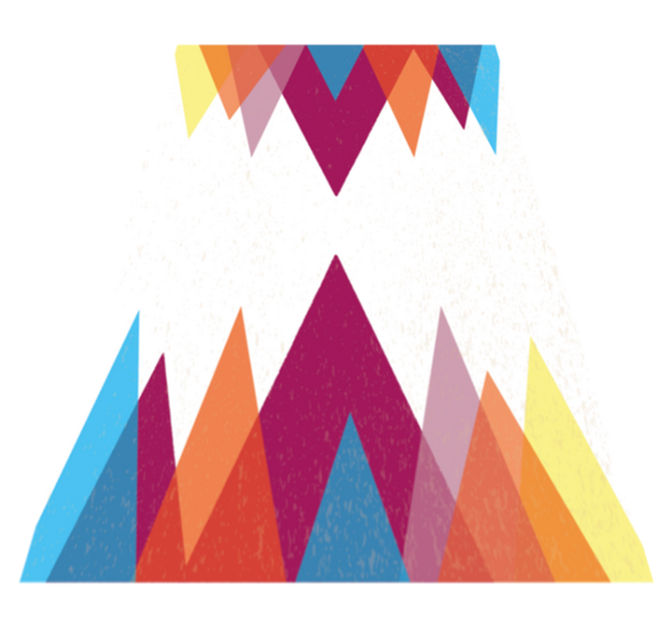 Alfombra vinílica geométrica triangulos de colores - TenVinilo