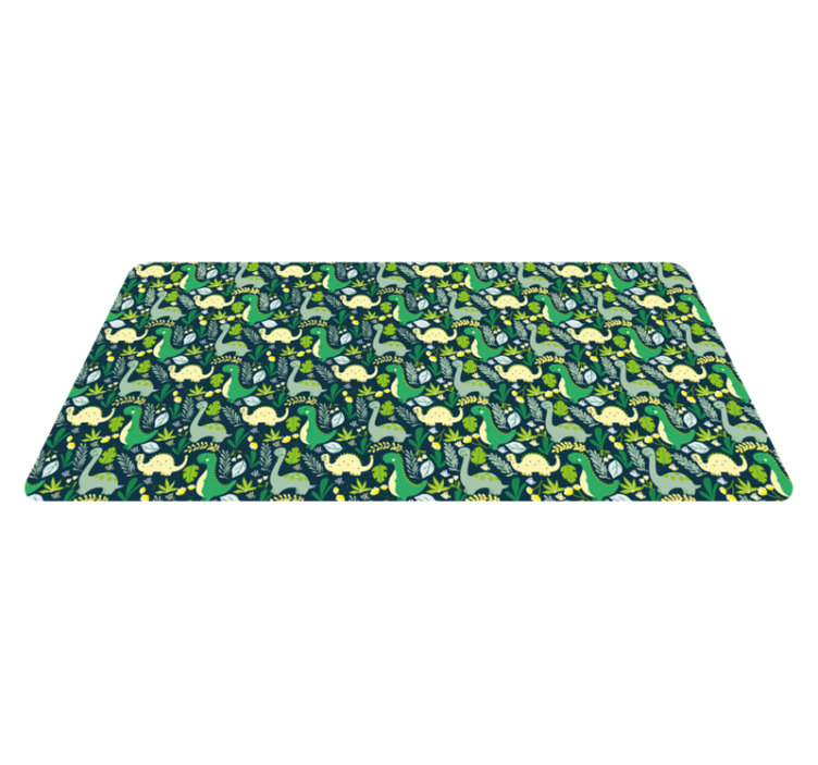 Alfombra pvc infantil verde de dinosaurios - TenVinilo