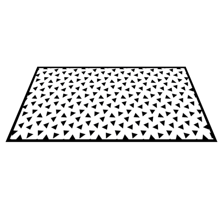Alfombra pvc cocina geométrica triángulos blanco y negro - TenVinilo