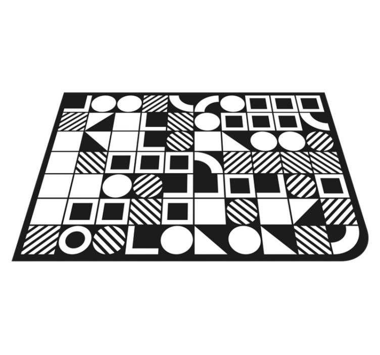 Alfombra vinílica geométrica equilibrio de formas - TenVinilo