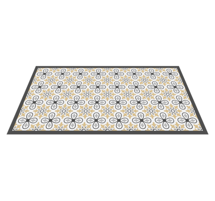 Alfombra vinílica cocina patrón floral antiguo - TenVinilo