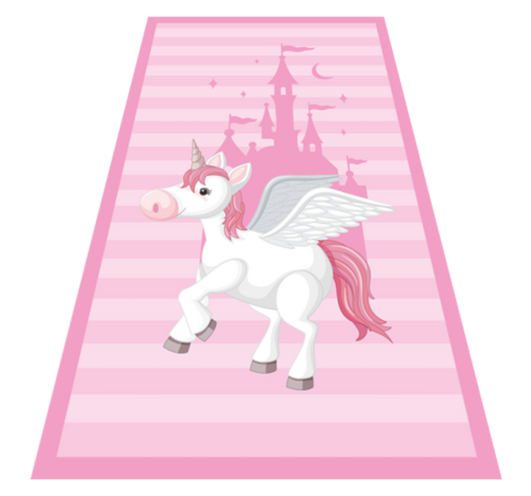 Alfombra vinílica infantil unicornio y castillo - TenVinilo