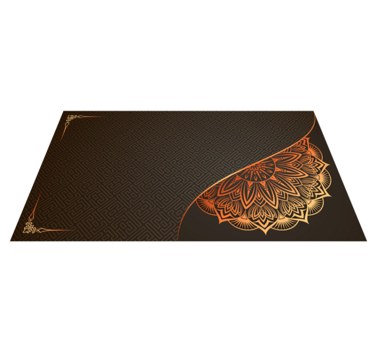 Alfombra vinílica mandala diseño de esquina  - TenVinilo