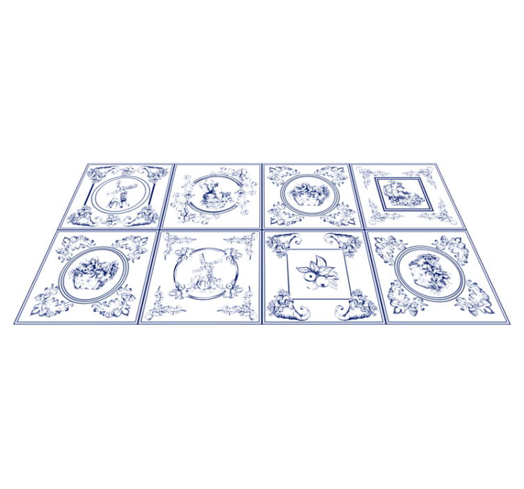 Alfombra hidráulica elegancia de porcelana - TenVinilo