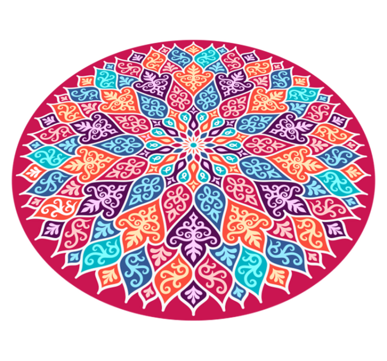 Alfombra vinílica mandala motivo colorido - TenVinilo