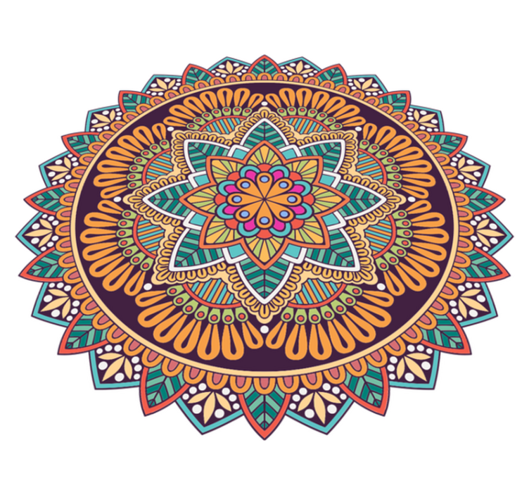 Alfombra vinílica mandala diseño mandala vibrante - TenVinilo
