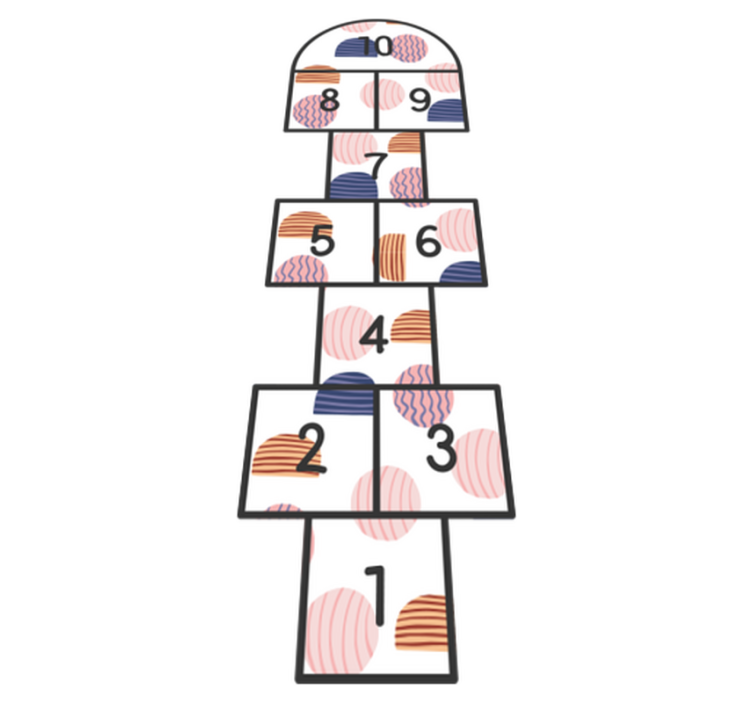 Alfombra vinílica juego rayuela con topos - TenVinilo