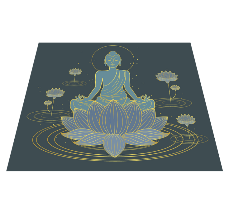 Alfombra vinílica mandala buda meditativo - TenVinilo