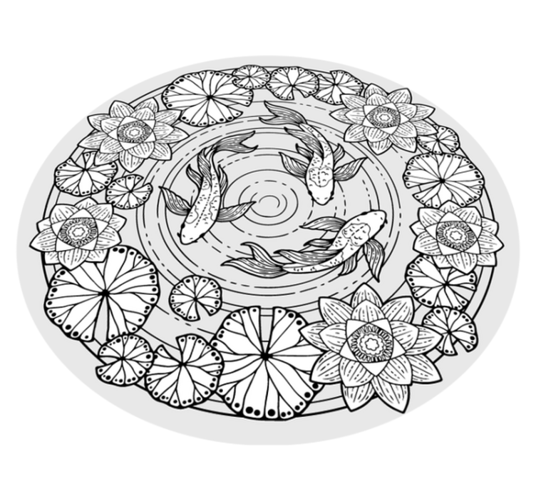 Alfombra vinílica animales serenidad del pez koi - TenVinilo