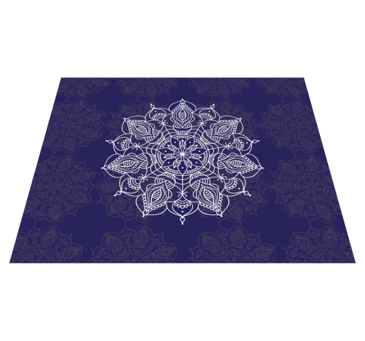 Alfombra vinílica mandala diseño floral intrincado - TenVinilo