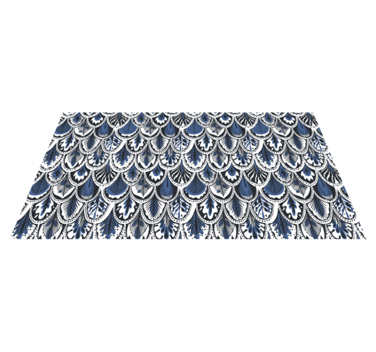 Alfombra hidráulica patrón de cola de pavo real - TenVinilo