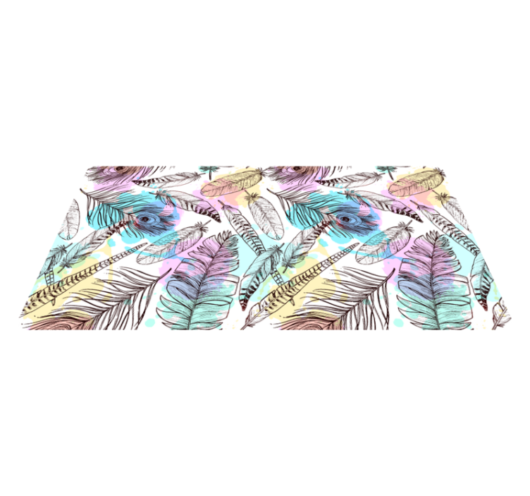 Alfombra vinílica flores motivo de plumas - TenVinilo