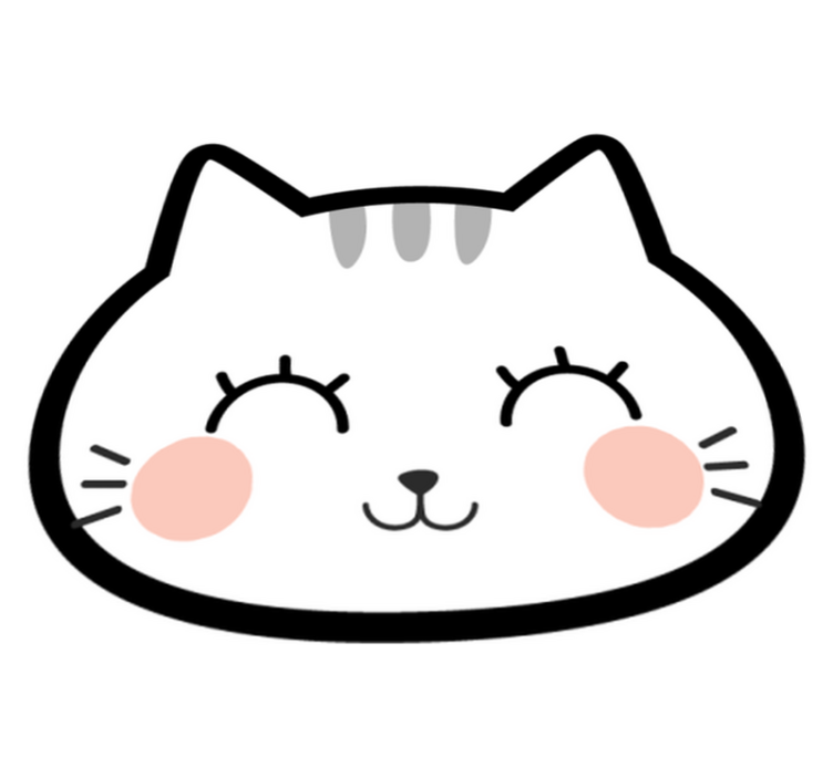 Alfombra vinílica bebé forma de cara de gato - TenVinilo