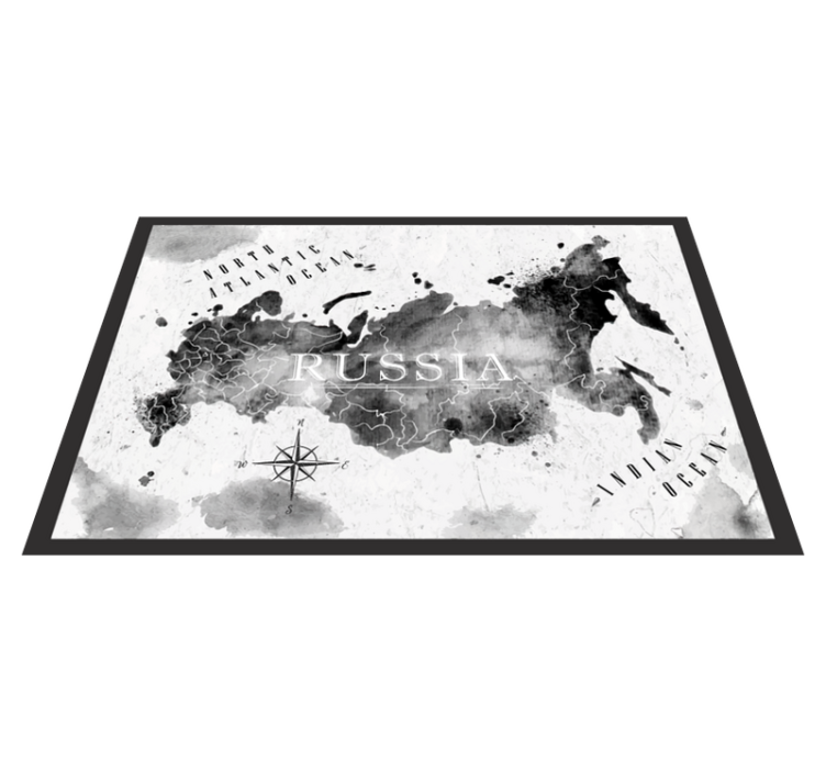 Alfombra vinílica mapamundi mapa del mundo monocromo - TenVinilo
