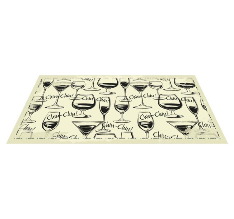 Alfombra vinilo cocina copas de vino para saludar - TenVinilo