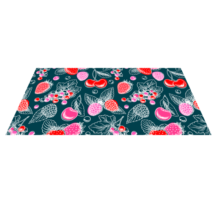 Alfombra vinilo cocina ilustración de una matriz de frutas - TenVinilo