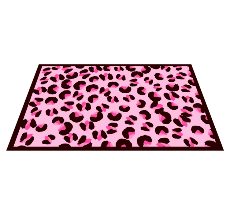 Alfombra vinílica animal print estampado de leopardo rosa - TenVinilo
