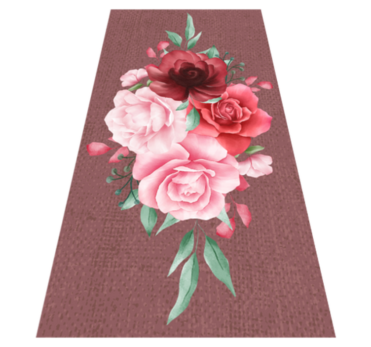 Alfombra vinílica flores elegancia de ramo de rosas - TenVinilo