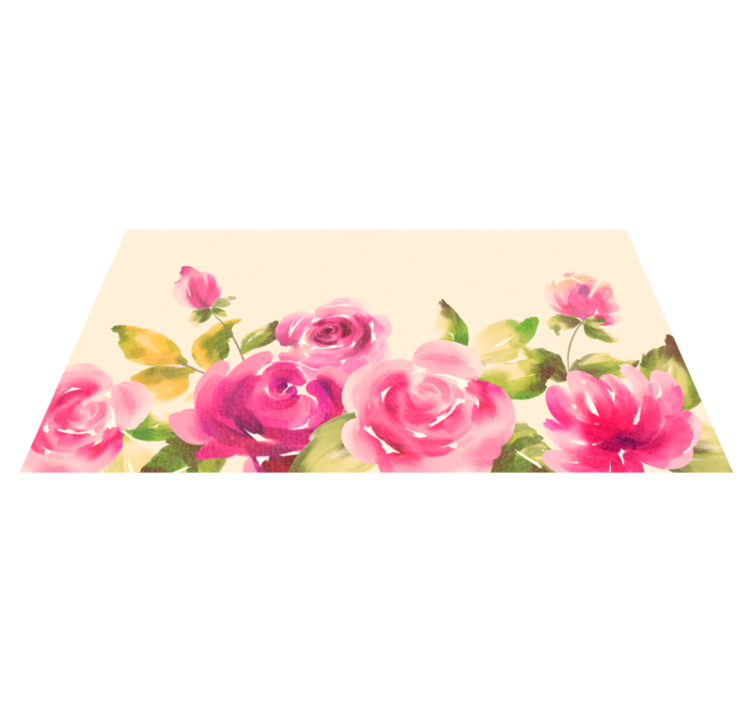 Alfombra vinílica flores diseño floral rosa - TenVinilo