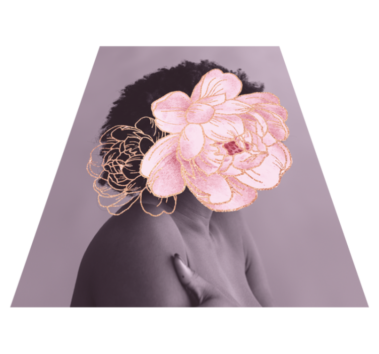 Alfombra vinilo salón elegante silueta botánica - TenVinilo