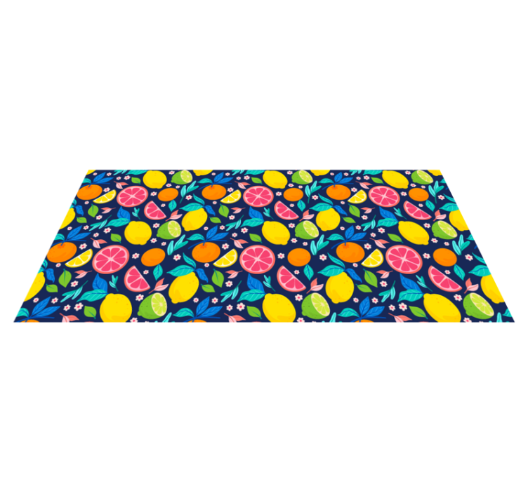 Alfombra vinilo cocina patrón colorido de cítricos - TenVinilo