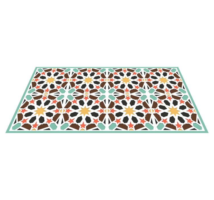 Alfombras de vinilo de azulejos Rectangular colorido - TenVinilo