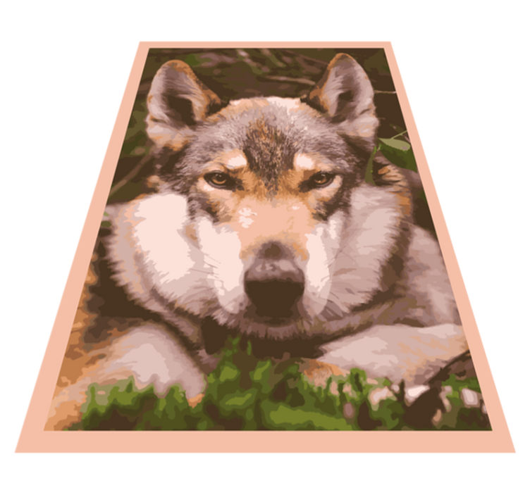 Alfombra vinílica animales diseño de cabeza de lobo - TenVinilo