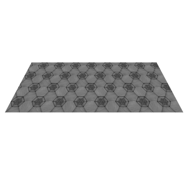 Alfombra vinílica efecto mármol patrón gris hexagonal - TenVinilo