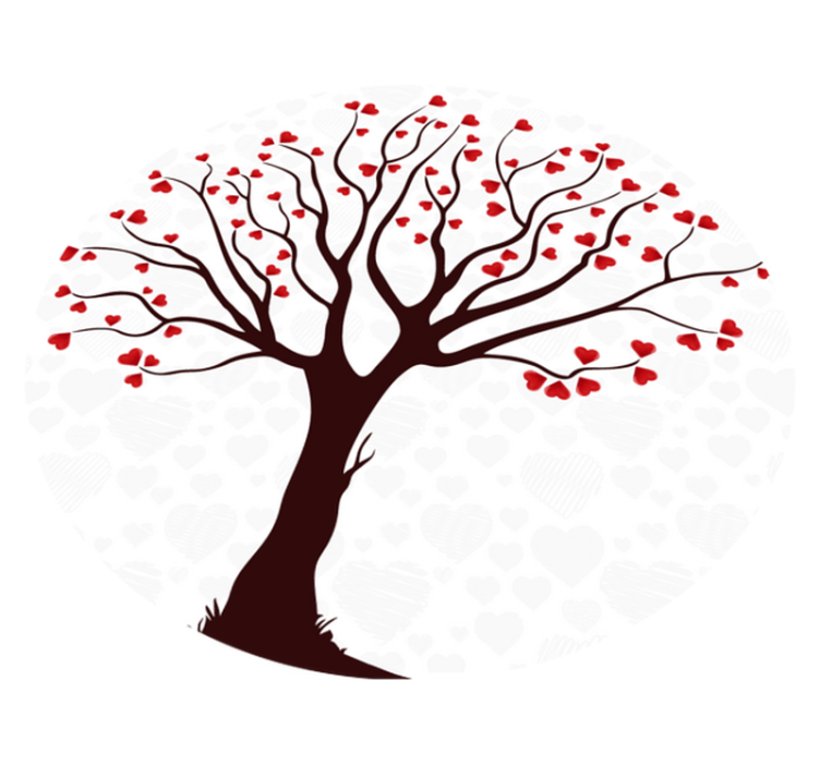 Alfombra vinílica flores árbol de corazones - TenVinilo