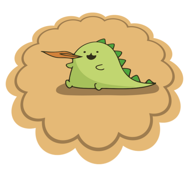 Alfombra vinílica infantil personaje de dibujos verde - TenVinilo