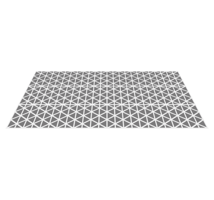 Alfombra pvc cocina  triangular gris y blanca - TenVinilo