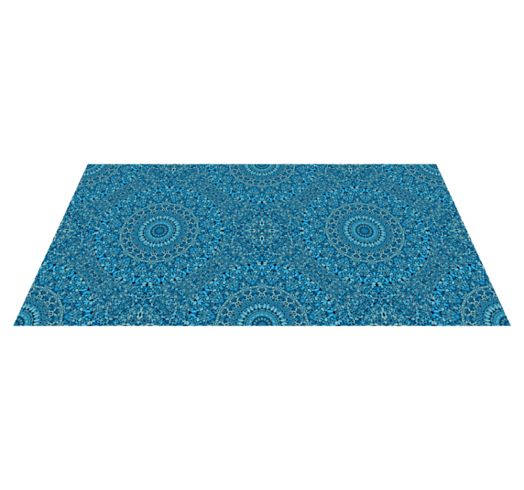 Alfombra vinílica mandala elaborado motivo azul - TenVinilo