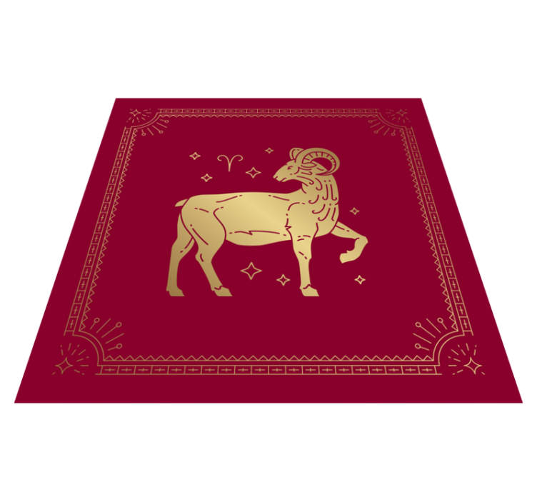 Alfombra vinílica animales símbolo dorado de aries - TenVinilo