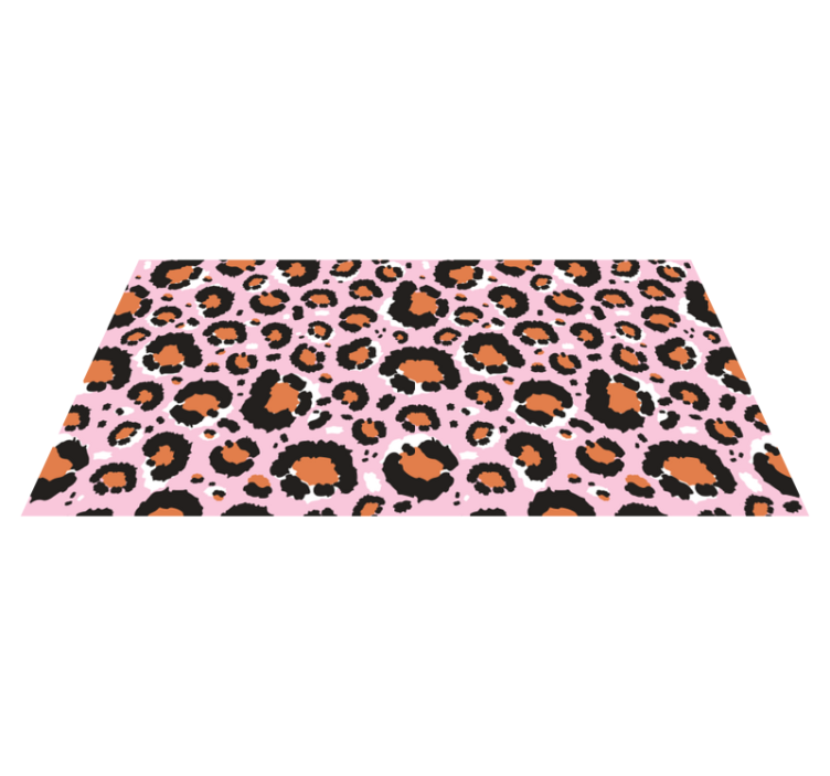 Alfombra vinílica animal print motivo de leopardo rosa - TenVinilo