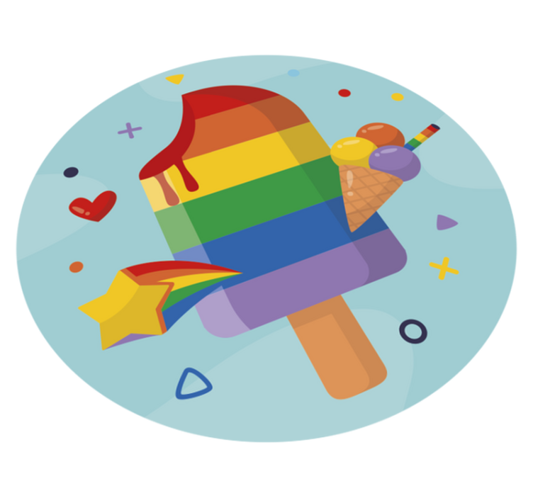 Alfombra vinílica infantil helado colorido - TenVinilo