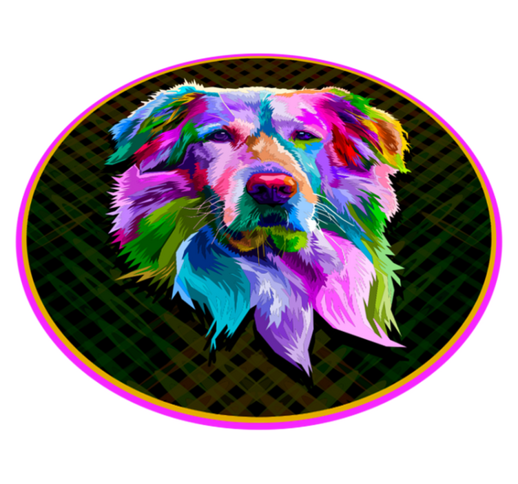 Alfombra vinílica animales ilustraciones caninas coloridas - TenVinilo