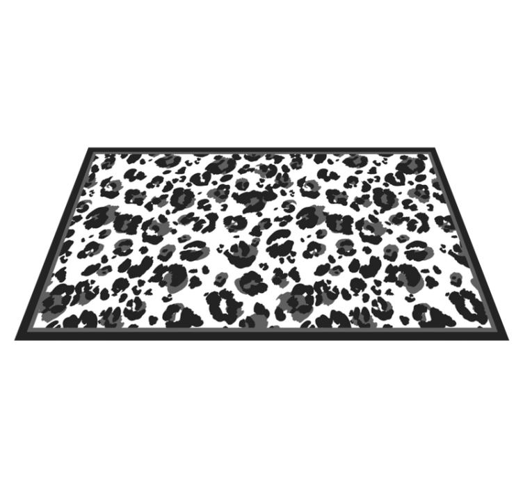 Alfombra vinílica animal print patrón de manchas negras - TenVinilo