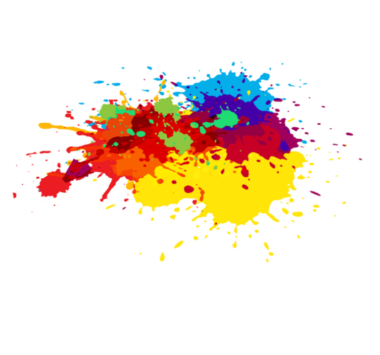 Alfombra vinílica infantil arte salpicado de colores - TenVinilo