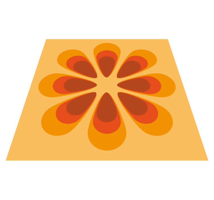 Alfombra vinilo salón forma floral retro - TenVinilo