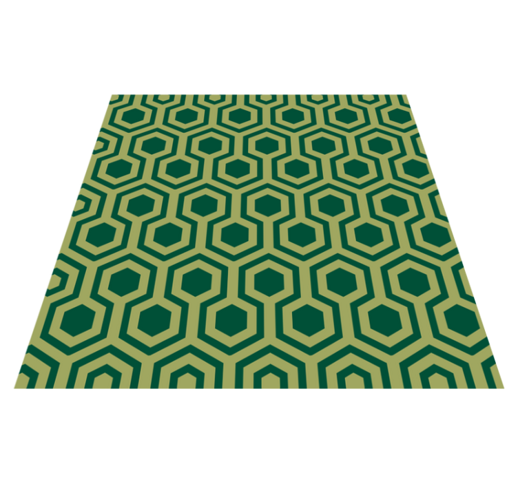 Alfombra vinílica baño hexágonos verdes - TenVinilo