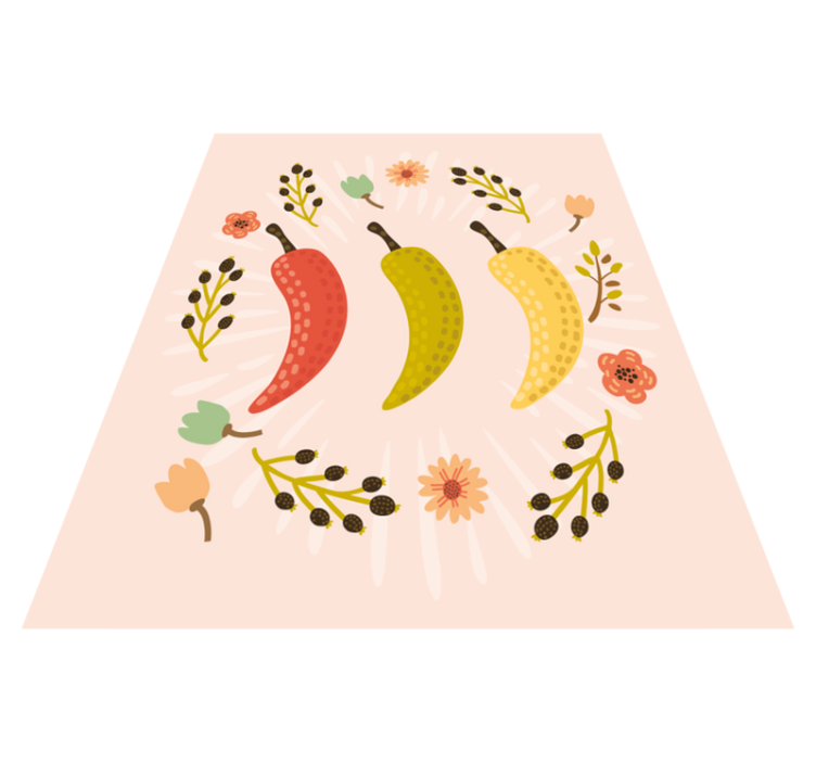 Alfombra vinilo cocina chiles de colores - TenVinilo