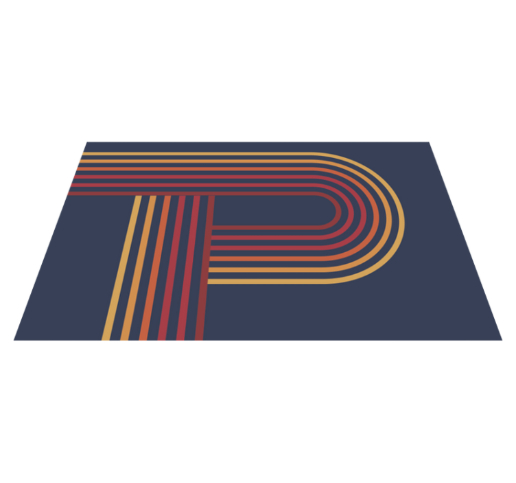 Alfombra vinílica geométrica con líneas de colores - TenVinilo