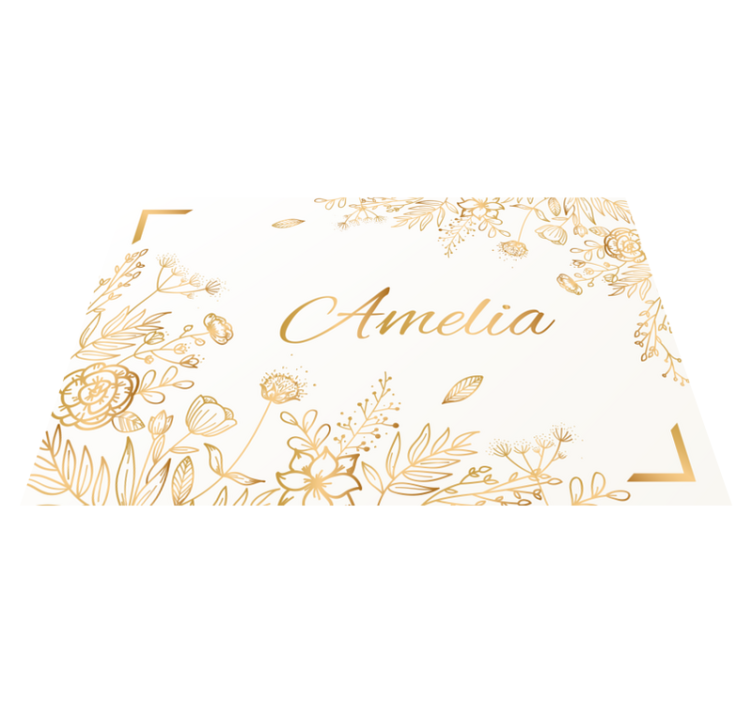 Alfombra vinílica personalizable bienvenida floral - TenVinilo