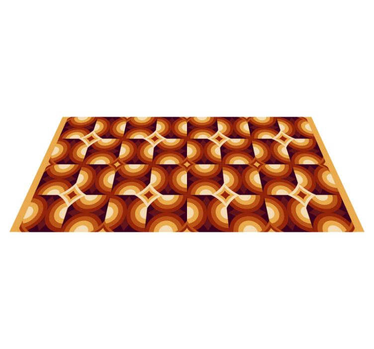 Alfombra vinílica vintage patrón circular retro - TenVinilo