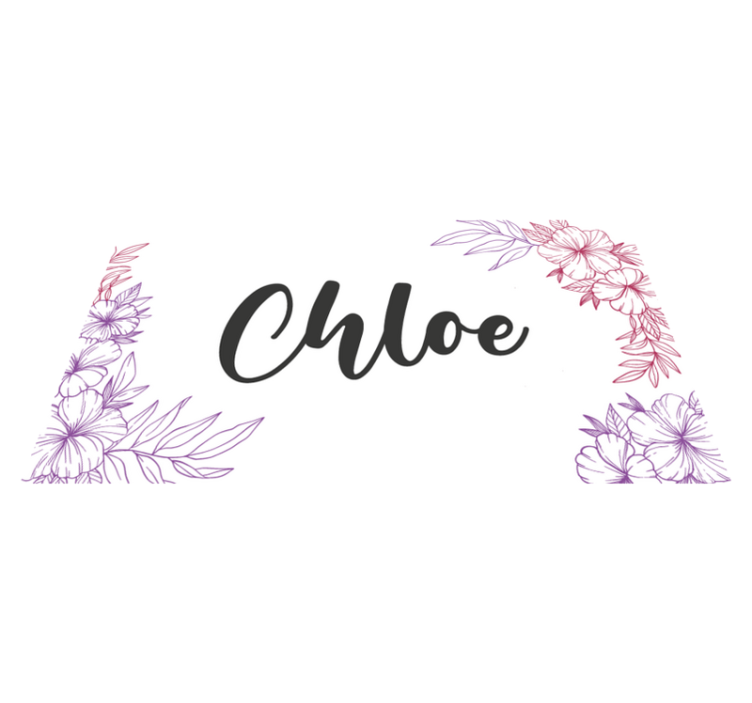 Alfombra vinílica juvenil nombre floral personalizado - TenVinilo