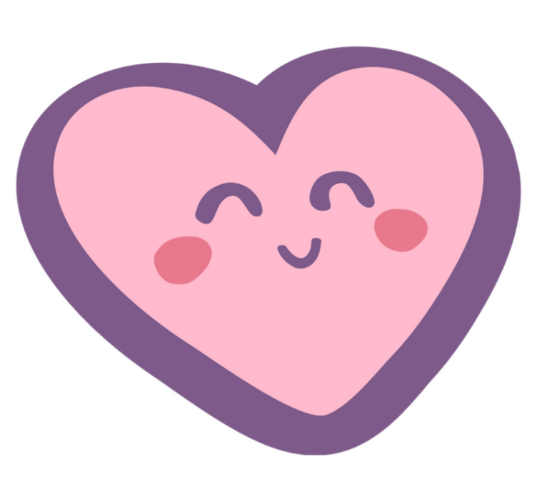 Alfombra vinílica infantil forma de corazón feliz - TenVinilo