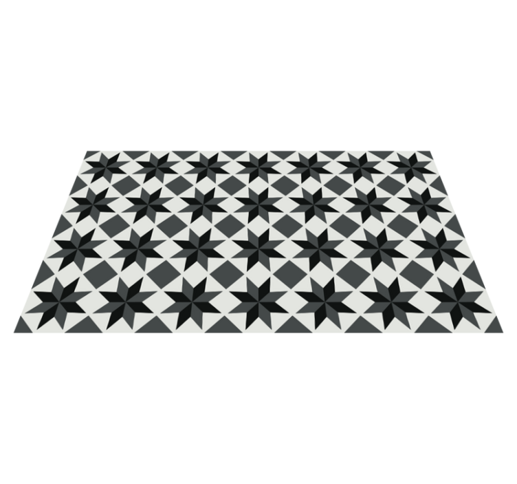 Alfombra vinilo cocina azulejos estrellas negras - TenVinilo
